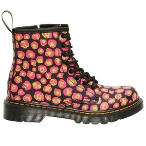 Dr. Martens Junior 1460 Leopard Hydro Boots Size 11 Lace Up Neon Pink & Yellow